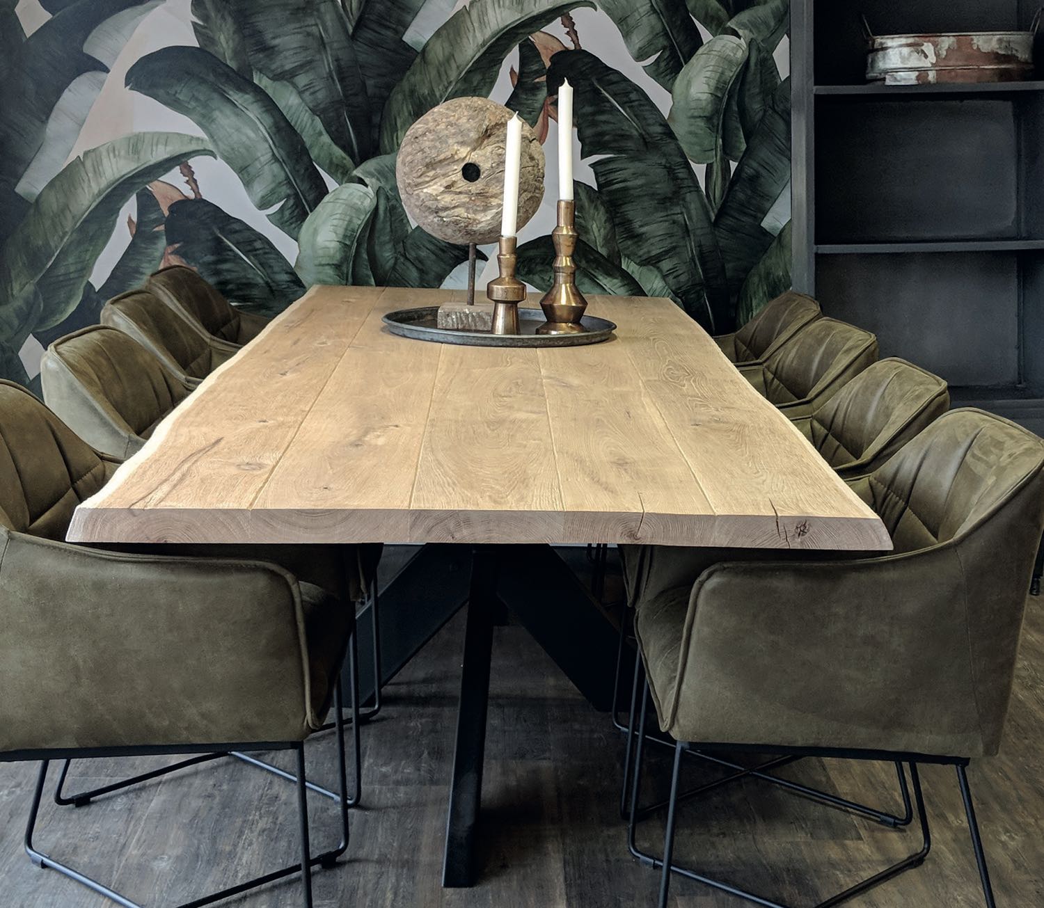 Eiche Tischplatte - Old Style York Bau mit natürlicher Baumkante